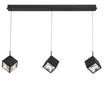Ice Cube LED Chandelier in Black by W.A.C. Lighting