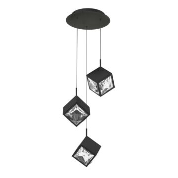 Ice Cube LED Chandelier in Black by W.A.C. Lighting