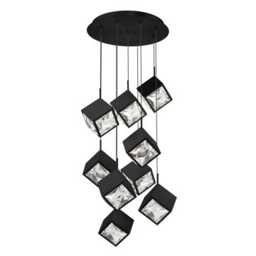 Ice Cube LED Chandelier in Black by W.A.C. Lighting