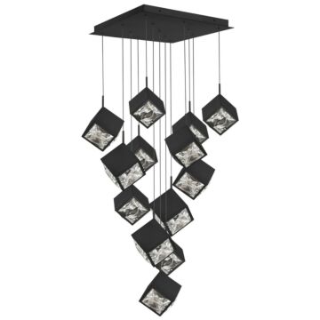 Ice Cube LED Chandelier in Black by W.A.C. Lighting