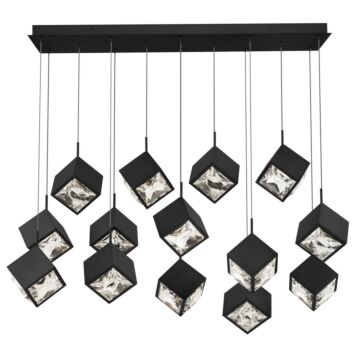 Ice Cube LED Chandelier in Black by W.A.C. Lighting