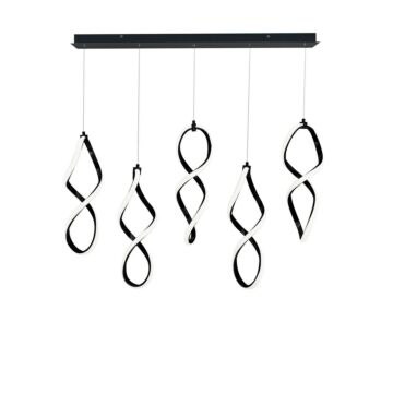 Interlace LED Chandelier in Black by W.A.C. Lighting