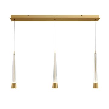 Quill LED Chandelier in Aged Brass by W.A.C. Lighting