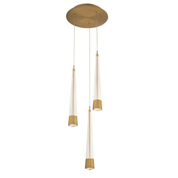 Quill LED Chandelier in Aged Brass by W.A.C. Lighting