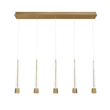 Quill LED Chandelier in Aged Brass by W.A.C. Lighting