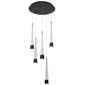 Quill LED Chandelier in Black by W.A.C. Lighting