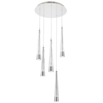 Quill LED Chandelier in Chrome by W.A.C. Lighting