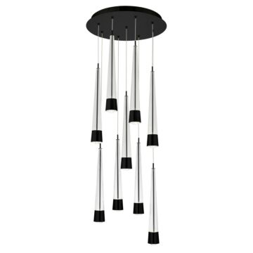 Quill LED Chandelier in Black by W.A.C. Lighting