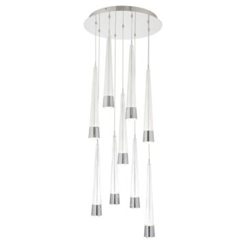 Quill LED Chandelier in Chrome by W.A.C. Lighting