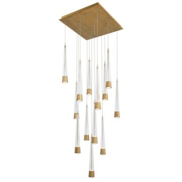 Quill LED Chandelier in Aged Brass by W.A.C. Lighting
