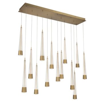 Quill LED Chandelier in Aged Brass by W.A.C. Lighting