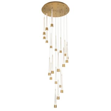 Quill LED Chandelier in Aged Brass by W.A.C. Lighting