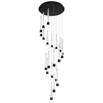 Quill LED Chandelier in Black by W.A.C. Lighting
