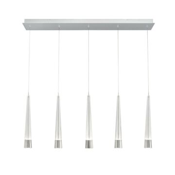 Quill LED Chandelier in Chrome by W.A.C. Lighting