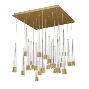 Quill LED Chandelier in Aged Brass by W.A.C. Lighting