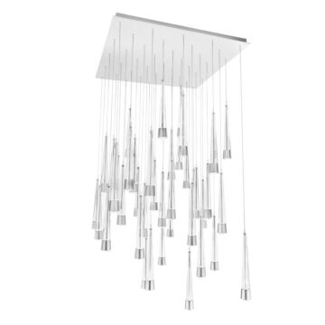 Quill LED Chandelier in Chrome by W.A.C. Lighting