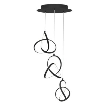 Vornado LED Chandelier in Black by W.A.C. Lighting