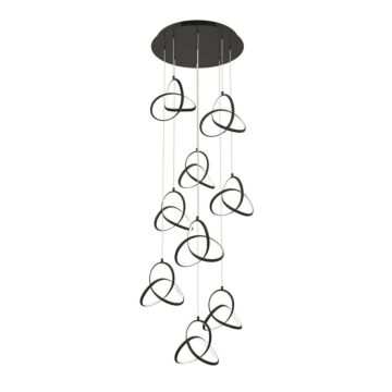 Vornado LED Chandelier in Black by W.A.C. Lighting