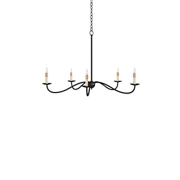 Saxon  Chandelier in Zanzibar Black by Currey and Company