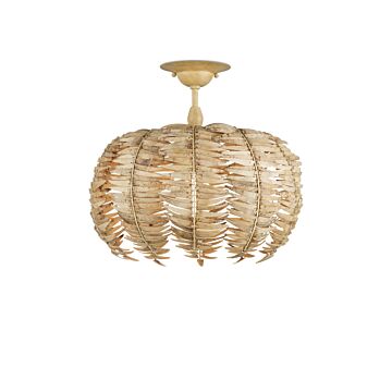  LED Semi-Flush Mount in Natural   Coco Cream by Currey and Company