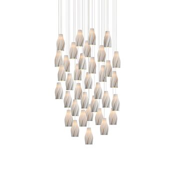 Posh 36 Light Pendant in White   Silver by Currey and Company