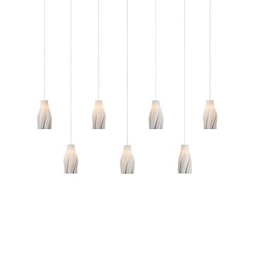 Posh  Linear Pendant in White   Silver by Currey and Company