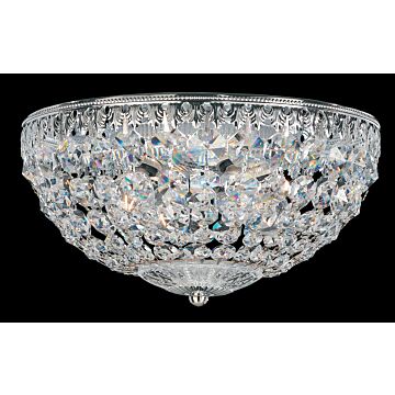 Petit Crystal Four Light Flush Mount in Silver by Schonbek