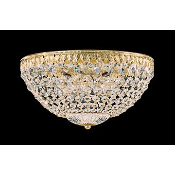 Petit Crystal Five Light Flush Mount in Silver by Schonbek
