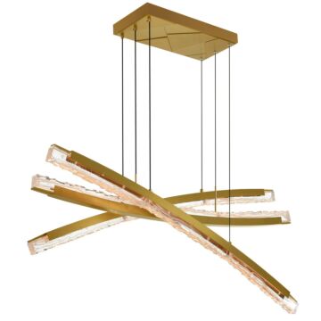Saber LED Chandelier in Brass by CWI Lighting