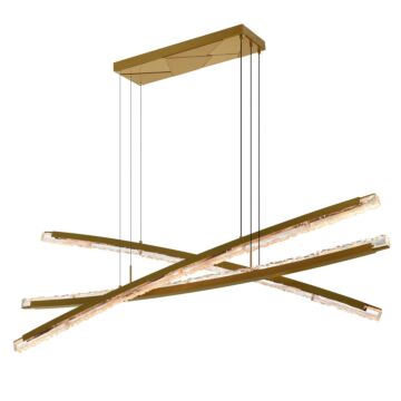 Saber LED Chandelier in Brass by CWI Lighting