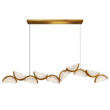 Moon LED Chandelier in Brass by CWI Lighting