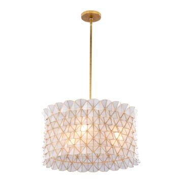 Flair Three Light Pendant in Oxidized Gold Leaf by Kalco