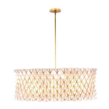 Flair Eight Light Pendant in Oxidized Gold Leaf by Kalco