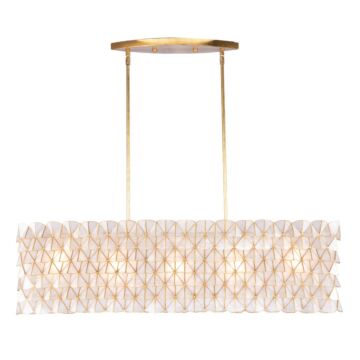 Flair Five Light Island Pendant in Oxidized Gold Leaf by Kalco