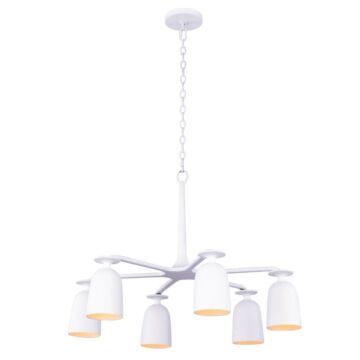 Gabardine Six Light Chandelier in Matte White by Kalco