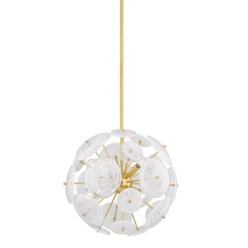 Tamara  Chandelier in Aged Brass by Mitzi
