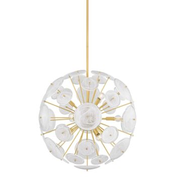 Tamara  Chandelier in Aged Brass by Mitzi