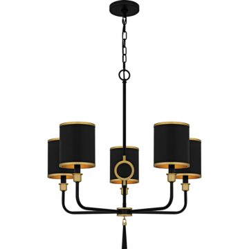 Lockery  Chandelier in Matte Black by Quoizel