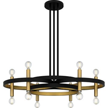 Winsland  Chandelier in Matte Black by Quoizel