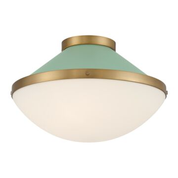 Xander  Flush Mount in Vibrant Gold + Green by Crystorama