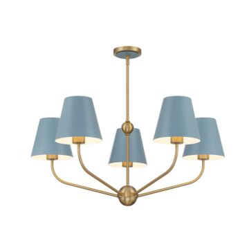 Xavier  Chandelier in Vibrant Gold + Blue by Crystorama