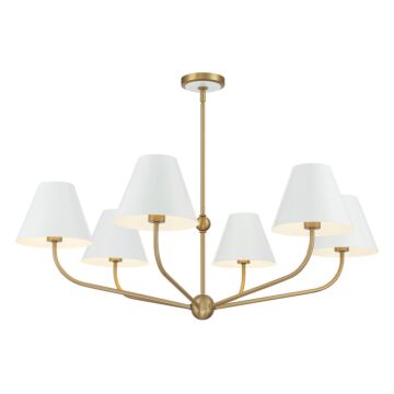 Xavier  Chandelier in Vibrant Gold + White by Crystorama