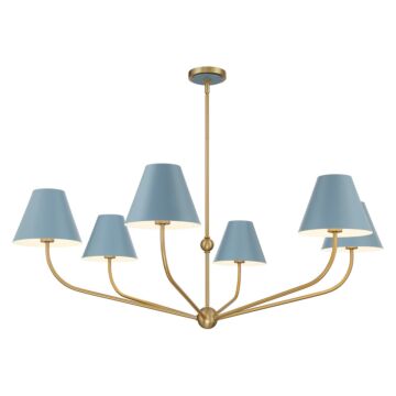 Xavier  Chandelier in Vibrant Gold + Blue by Crystorama