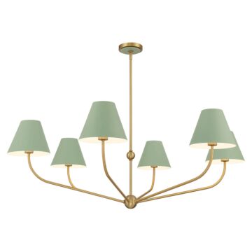Xavier  Chandelier in Vibrant Gold Green by Crystorama