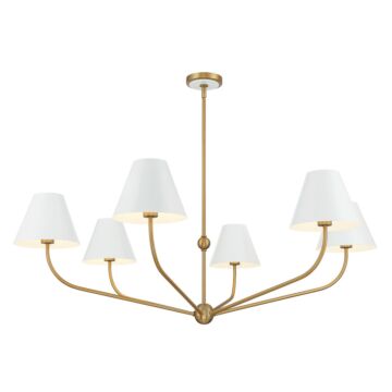 Xavier  Chandelier in Vibrant Gold + White by Crystorama