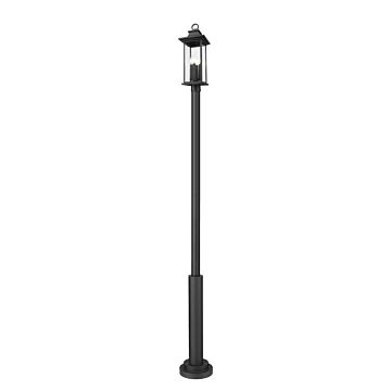 Tiberius  Outdoor Post Mount in Black by Z-Lite