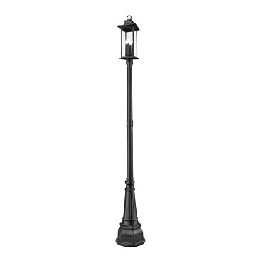 Tiberius  Outdoor Post Mount in Black by Z-Lite