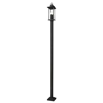 Tiberius  Outdoor Post Mount in Black by Z-Lite