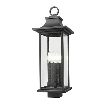 Tiberius  Outdoor Post Mount in Black by Z-Lite