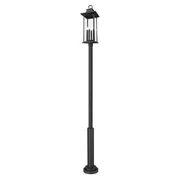 Tiberius  Outdoor Post Mount in Black by Z-Lite